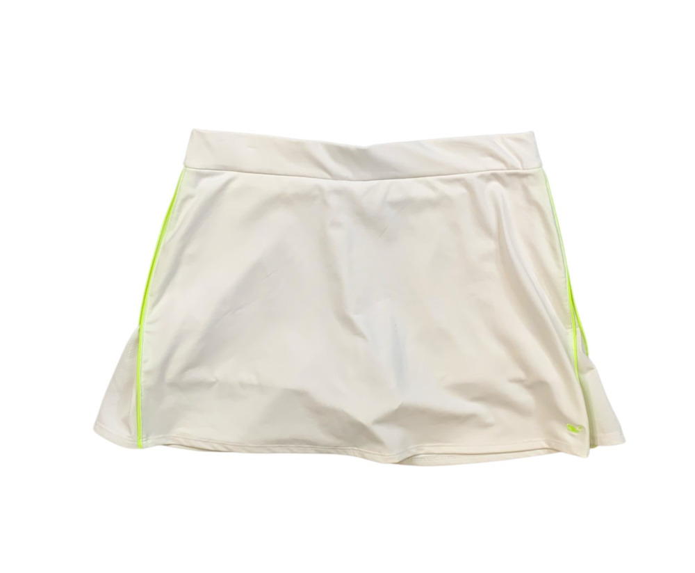 Vineyard Vines Skort Womens S Small White Acid Lime Stripe Logo Stretch Mini